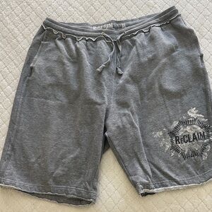 Reclaimed Vintage Gray Athletic Drawstring Shorts